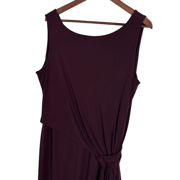 Talbots Asymmetrical Layered Burgundy Midi Dress Women’s Plus 1X - Picture 4 of 6